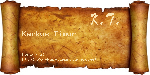 Karkus Timur névjegykártya